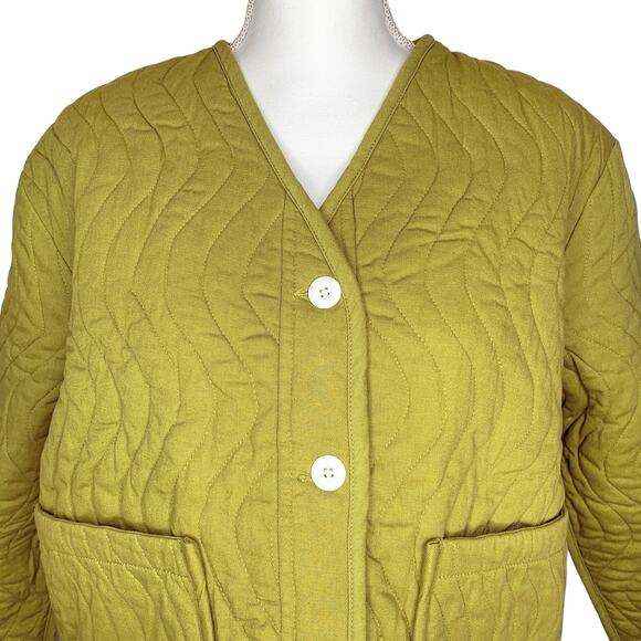 Back Beat Co. Pistachio Green Organic Cotton Twill Wave Liner Quilted Jacket - Picture 10 of 13